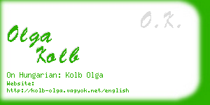 olga kolb business card